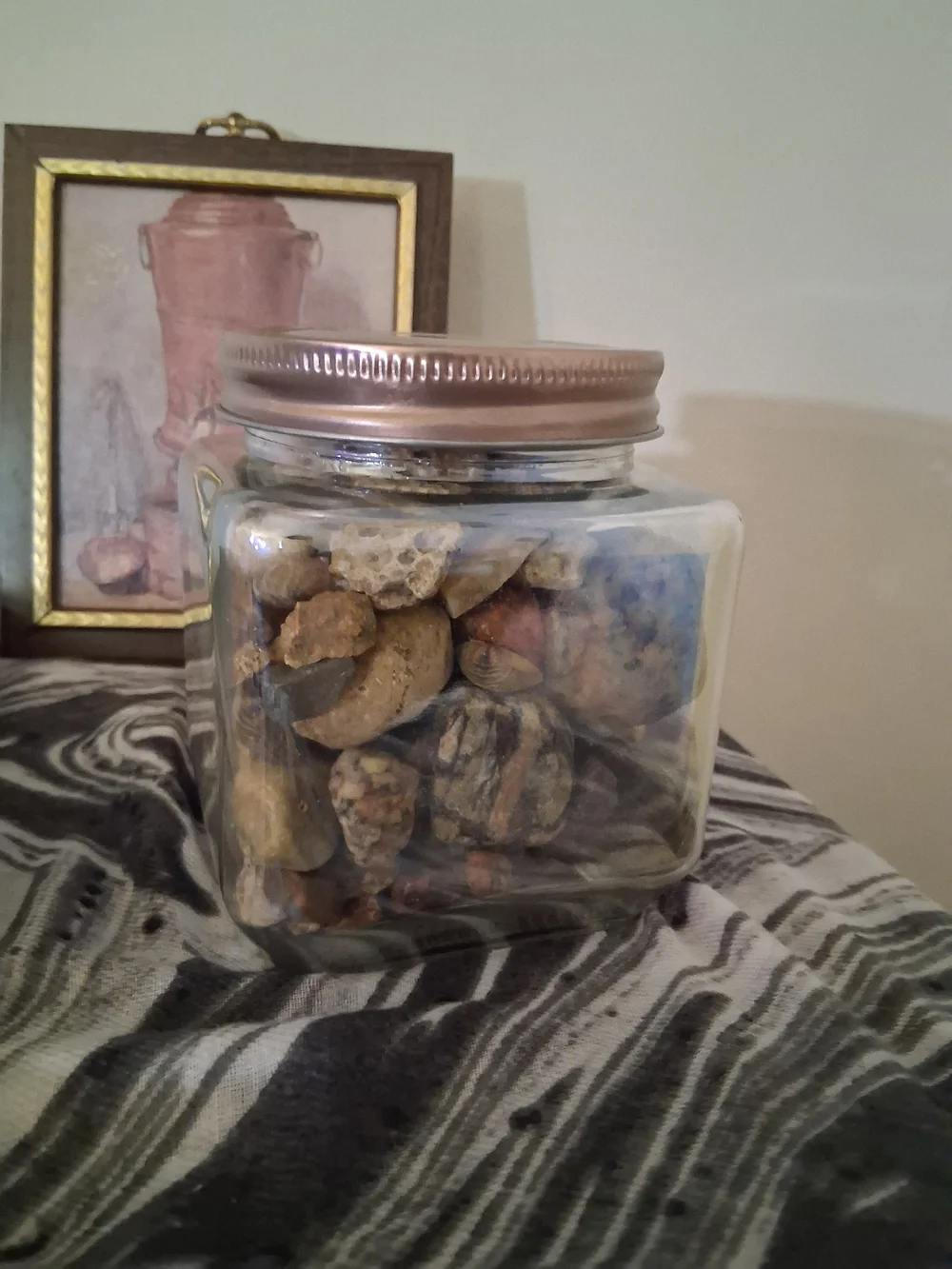 Glass Jar Filled With Beautiful Stones